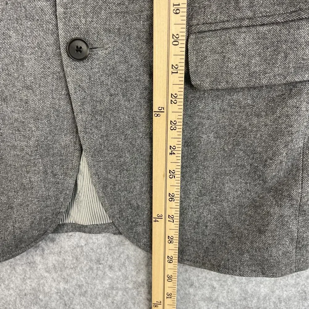 Banana‎ Republic Twill Blazer Mens 38R Gray Tailored Elbow Patch Italian Cotton